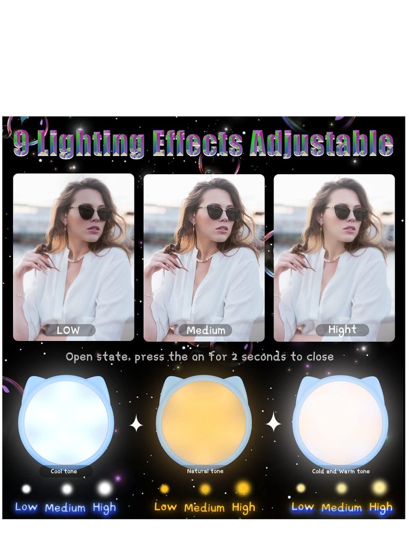 KASTWAVE Selfie Ring Light Selfie Clip on Ring Light Mini Rechargeable 9 Level Adjustable Brightness Ring Light Portable Clip on Selfie Fill Light for Phone Laptop Video Photography Girl Makes up (Pink, Blue)  - Image 5