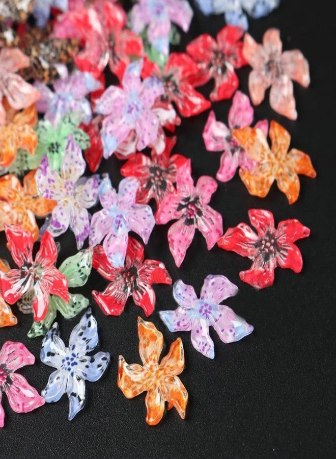 LIFOOST 100pcs Hibiscus Flower Nail Charms, Resin, 3D, 11.5x11.5x4mm, Colorful, DIY Nail Art Supplies - Image 2