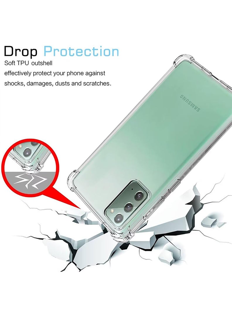 Samsung Galaxy Note 20 Clear Case, Shock-Absorption TPU Cell Phone Cover with Reinforced Corners, Soft Flexible & Crystal Clear Protective Bumper Case