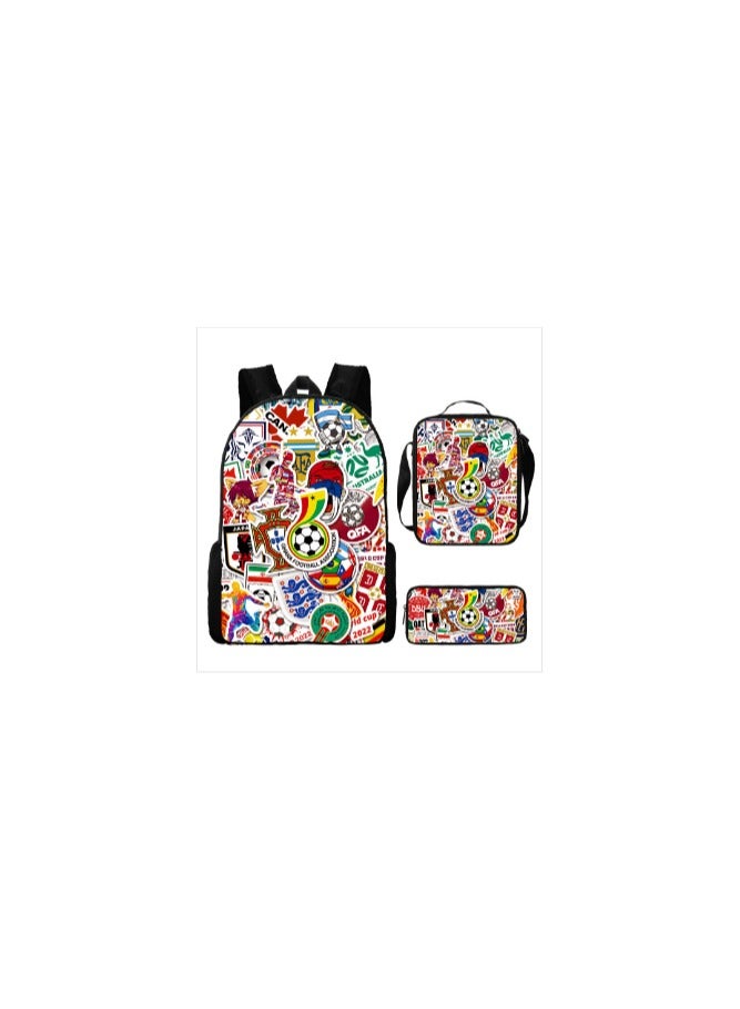 New Dragon Ball Printed Backpack Polyester Schoolbag Fashion Shoulder Bag Student Pencil Bag Three-piece Set,40-three-piece set; backpack + shoulder bag + pencil bag - 36  - Image 1