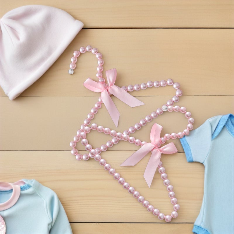 🧸 طقم علاقات ملابس أطفال بلاستيكية ملونة مزينة بحبات للتنظيم اليومي - Image 4