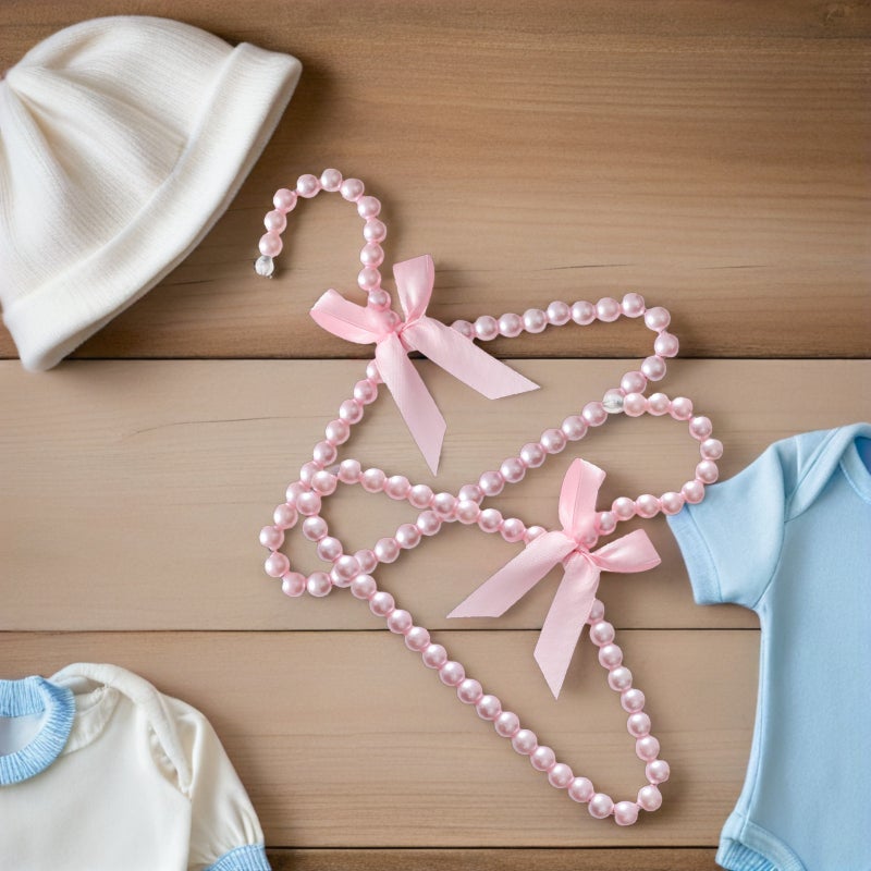 🧸 طقم علاقات ملابس أطفال بلاستيكية ملونة مزينة بحبات للتنظيم اليومي - Image 5