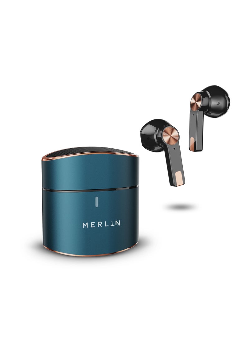 Merlin Sonic Air Pro True Wireless Earbuds with Noise Reduction, HD Calls, Touch Control, Ergonomic Fit, 5H Playback, Stereo Sound, Bluetooth Earbuds with Deep Bass & 2-Year Warranty - Image 2