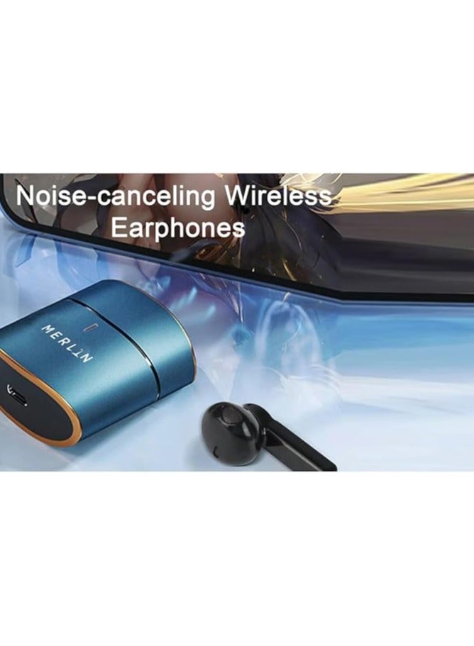 Merlin Sonic Air Pro True Wireless Earbuds with Noise Reduction, HD Calls, Touch Control, Ergonomic Fit, 5H Playback, Stereo Sound, Bluetooth Earbuds with Deep Bass & 2-Year Warranty - Image 5