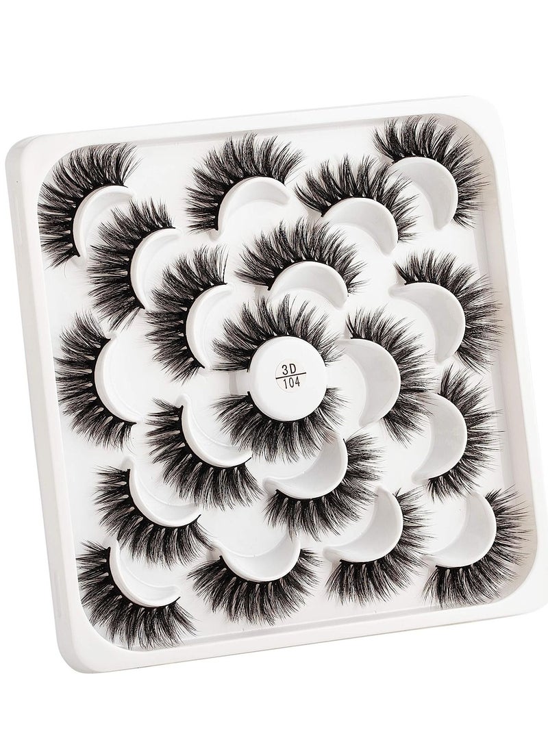 ORiTi False Eyelashes 10 Pairs Black Natural Full Eyelash for Women Easy to Stick on Upper Lash Line - Image 1