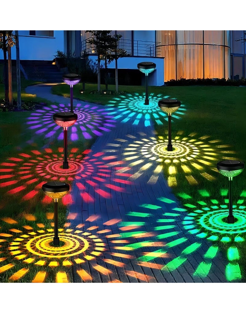 Solar Pathway Lights Outdoor Waterproof 6 Pack Solar Lights With 2 Lighting Modes Bright Outdoor Outdoor Solar Lights For Outside Yard Pathways Landscapes(Multicolor And Warm White) - Image 1