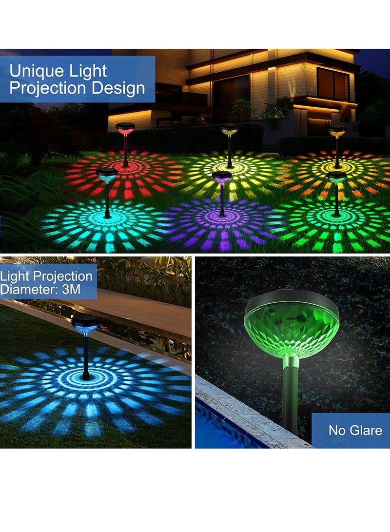 Solar Pathway Lights Outdoor Waterproof 6 Pack Solar Lights With 2 Lighting Modes Bright Outdoor Outdoor Solar Lights For Outside Yard Pathways Landscapes(Multicolor And Warm White) - Image 5