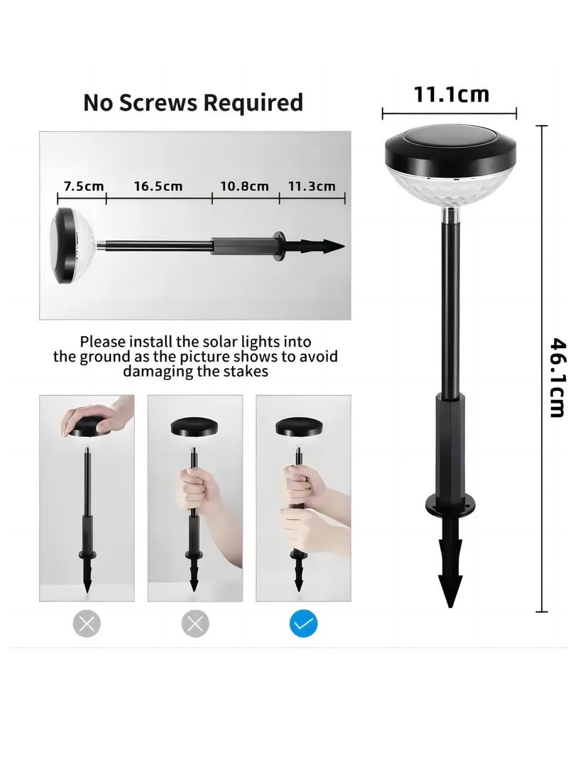 Solar Pathway Lights Outdoor Waterproof 6 Pack Solar Lights With 2 Lighting Modes Bright Outdoor Outdoor Solar Lights For Outside Yard Pathways Landscapes(Multicolor And Warm White) - Image 2