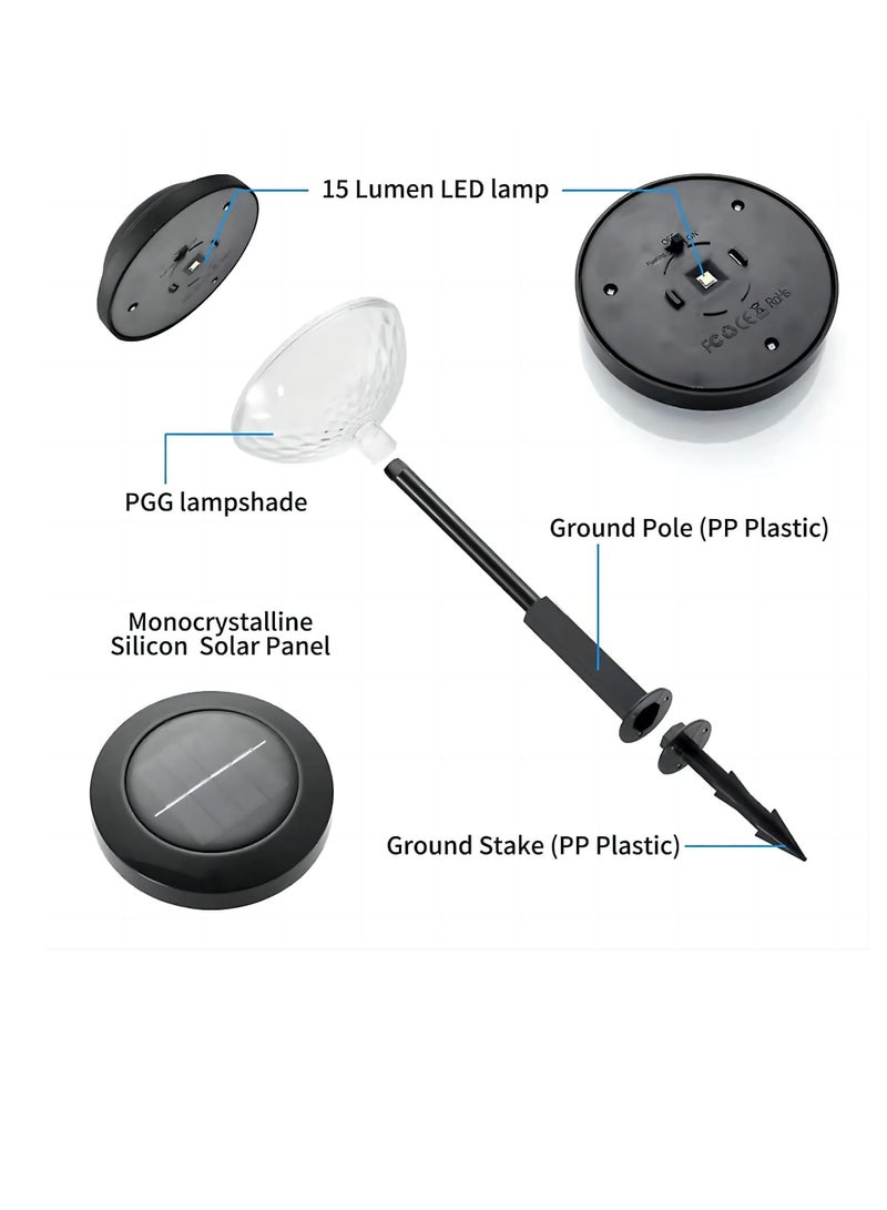 Solar Pathway Lights Outdoor Waterproof 6 Pack Solar Lights With 2 Lighting Modes Bright Outdoor Outdoor Solar Lights For Outside Yard Pathways Landscapes(Multicolor And Warm White) - Image 4