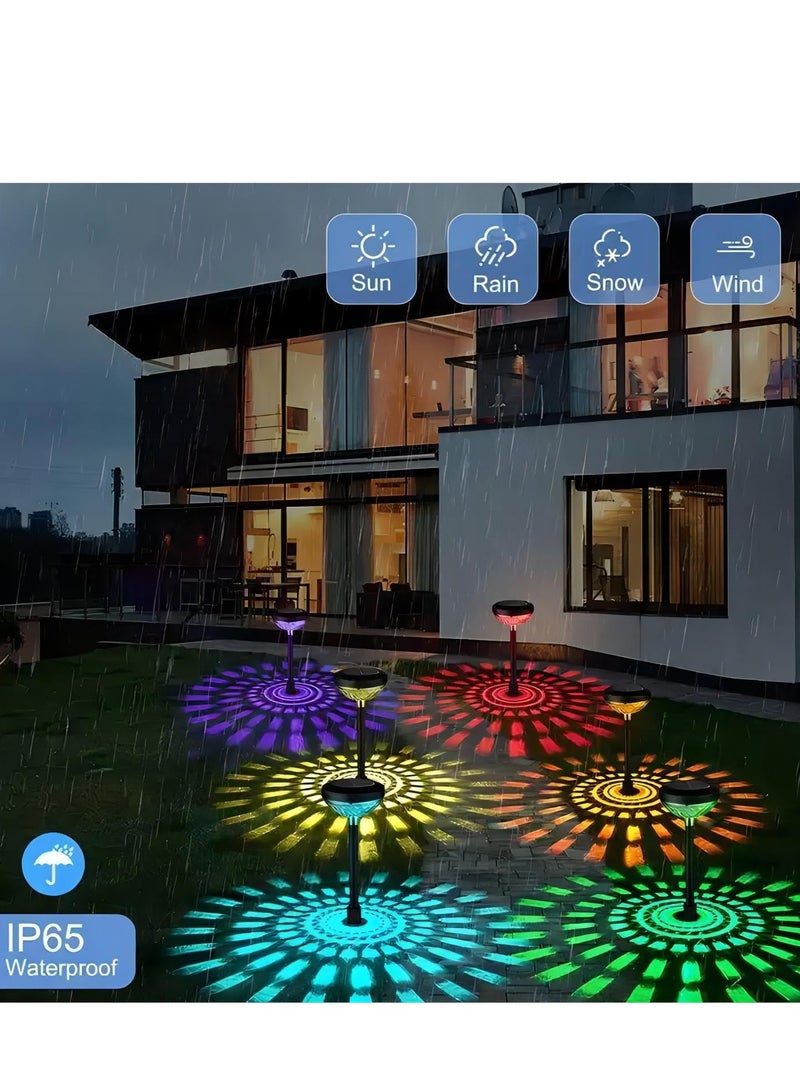 Solar Pathway Lights Outdoor Waterproof 6 Pack Solar Lights With 2 Lighting Modes Bright Outdoor Outdoor Solar Lights For Outside Yard Pathways Landscapes(Multicolor And Warm White) - Image 3