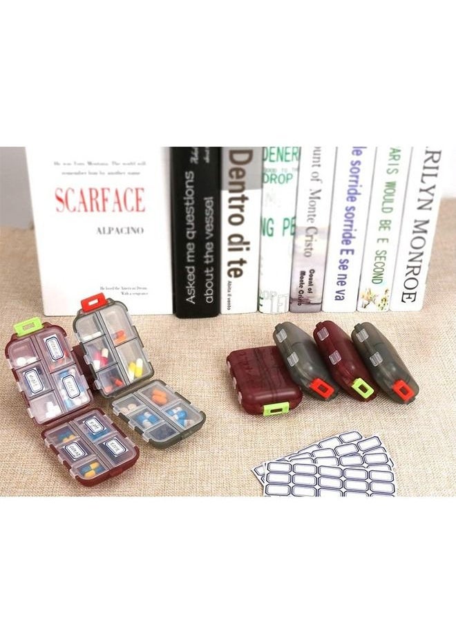 Ocean Pill Case Travel Pill Organizer, Pill Box for Purse Vitamin Fish Oil 10 Compartments Container Medicine Box  - Image 3