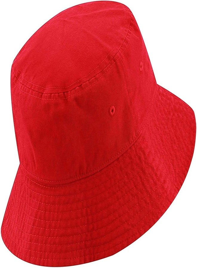V3E Girl's & Boy's 100% Cotton Fishing Hunting Summer Travel Bucket Cap Hat-(Red) - Image 2