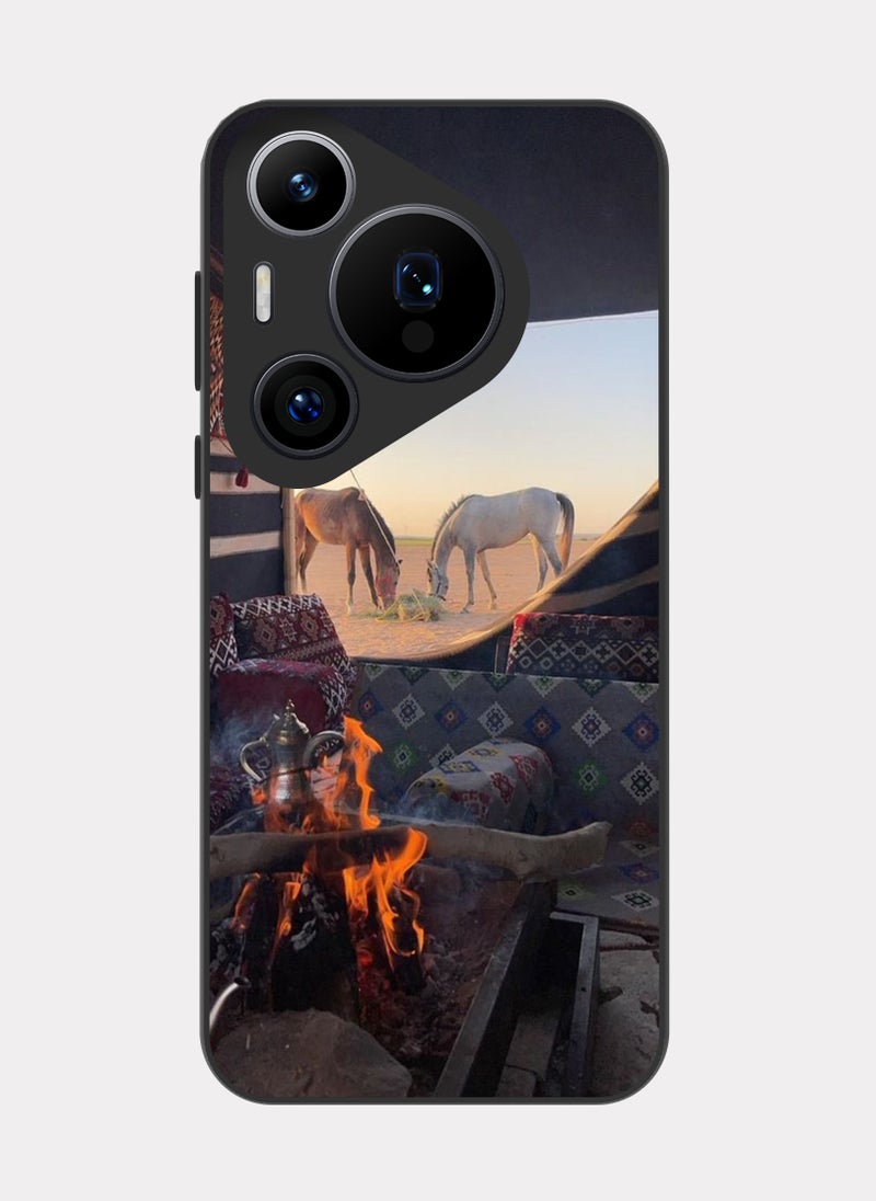 PXLAAT Huawei Pura 70 Pro case cover Horses and Saudi Tent - Image 1