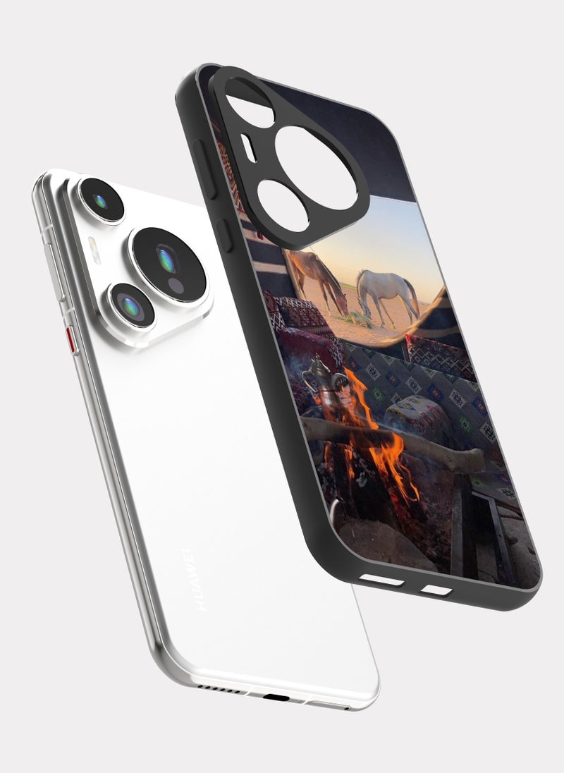 PXLAAT Huawei Pura 70 Pro case cover Horses and Saudi Tent - Image 2