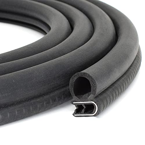 Tintvent Rubber Edge Trim 23Ft Car Door Seal Strip with Side Bulb, Automotive Weather Stripping Edge Guard Universal Fit for Camper Van, Trucks, SUV, RV - Image 1