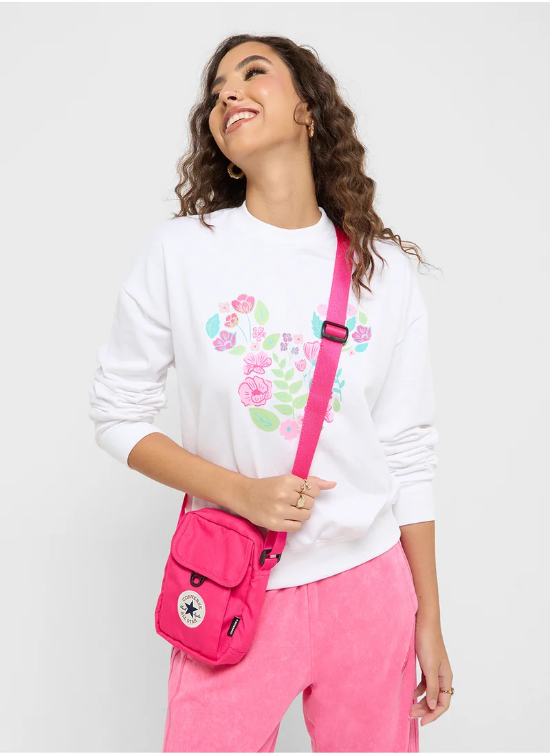 Disney Mickey Oversize Floral Print Sweatshirt