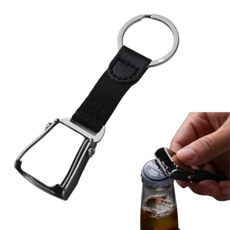 Airplane Seatbelt Bottle Opener Keychain - Funny Airplane Gift - Opens Any Bottled Drink - Fun Novelty Aviation Gift for Pilots and Flight Attendants - Image 1