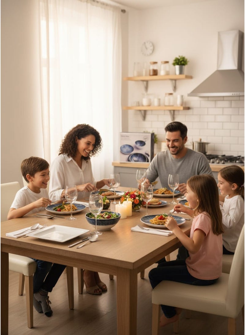 داني هوم طقم طعام من البورسلين الملون مكون من 24 قطعة - Image 3