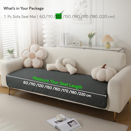 HOKIPO Waterproof + Anti-Slip + Quick Dry Sofa Seat Mats, Grey - Length 120cm (AR-5274-GRY) - Image 5