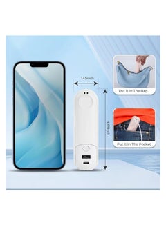 OUYoo OUYoo Handheld Portable Fan,5 in 1 Mini Fan,USB Rechargeable Pocket Small Fan，Power Bank,Flashlight,Mirror,Mobile Phone Holder,Outdoor,Travel,Summer,Gifts For Women (White)  - Image 3