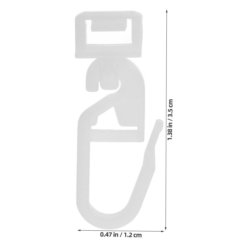36 Pack White Plastic Curtain Hooks Rail Pulley For Shower Bathroom Sliding Window - Image 3