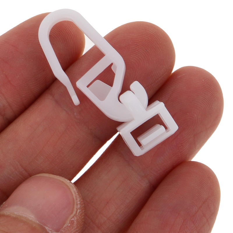36 Pack White Plastic Curtain Hooks Rail Pulley For Shower Bathroom Sliding Window - Image 5