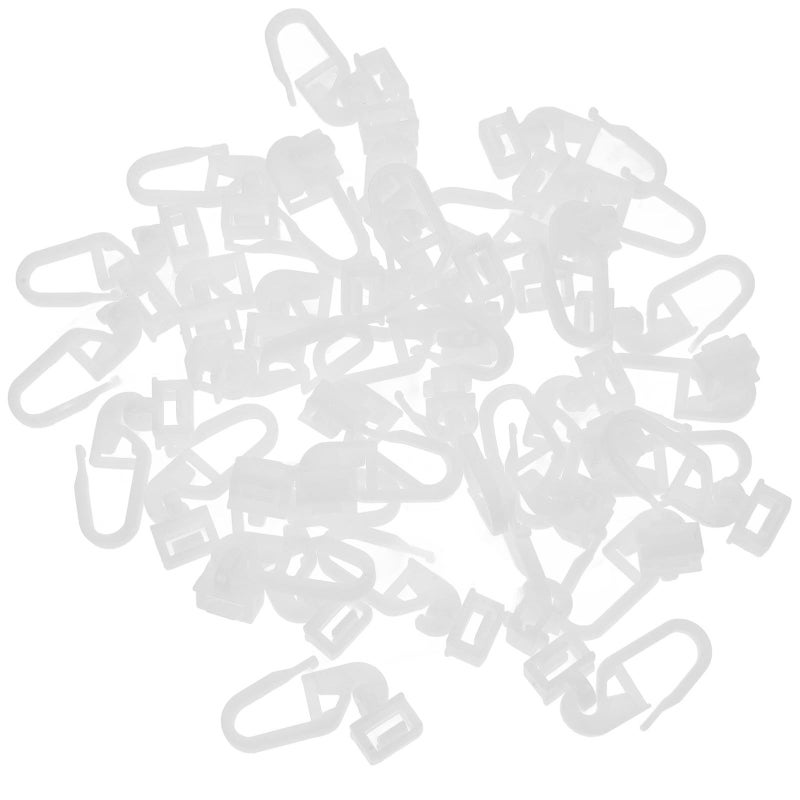 36 Pack White Plastic Curtain Hooks Rail Pulley For Shower Bathroom Sliding Window - Image 2