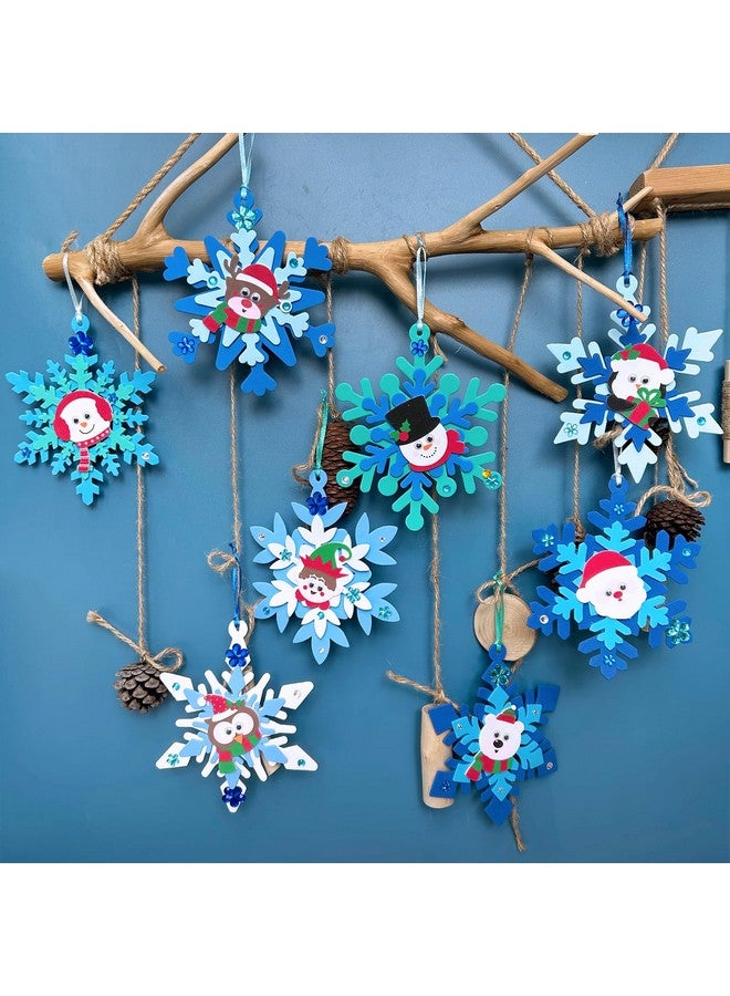 Winlyn 24 Sets Christmas Craft Kits Winter Crafts Diy Christmas Snowflake Ornaments Decorations Art Sets Foam Snowman Santa Owl Christmas Stickers For Kids Holiday Classroom Activities Party Favors - Image 4