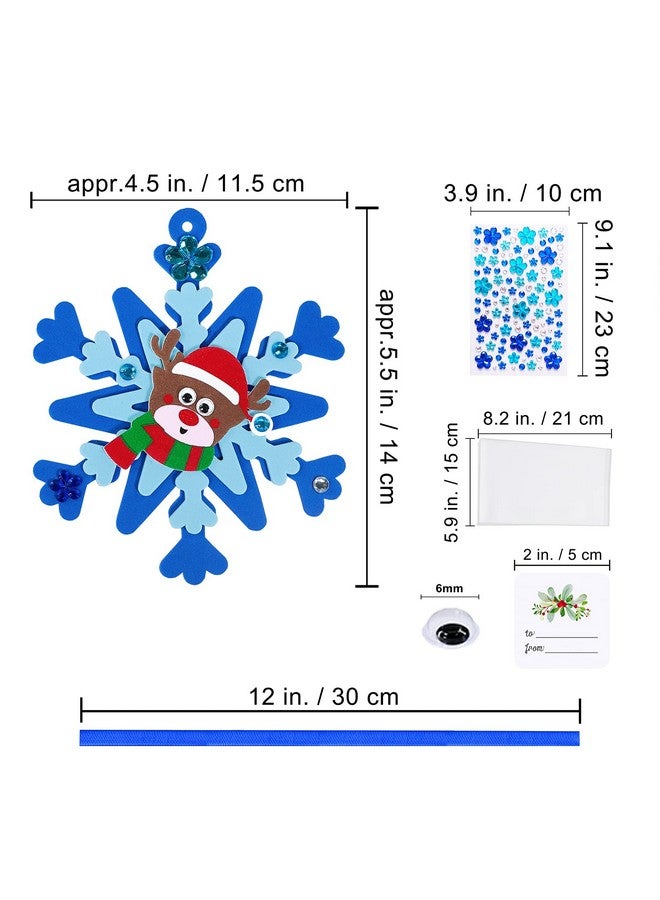 Winlyn 24 Sets Christmas Craft Kits Winter Crafts Diy Christmas Snowflake Ornaments Decorations Art Sets Foam Snowman Santa Owl Christmas Stickers For Kids Holiday Classroom Activities Party Favors - Image 2