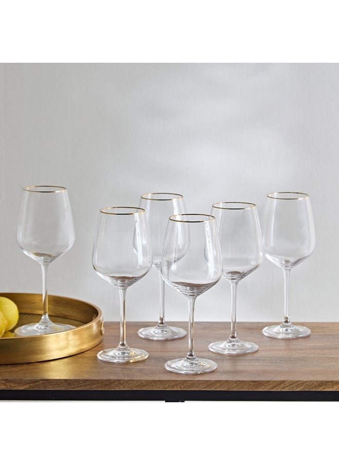 Home Box Royal 6-Piece Crystal Stemware Glass Set with Rim 500 ml  - Image 1