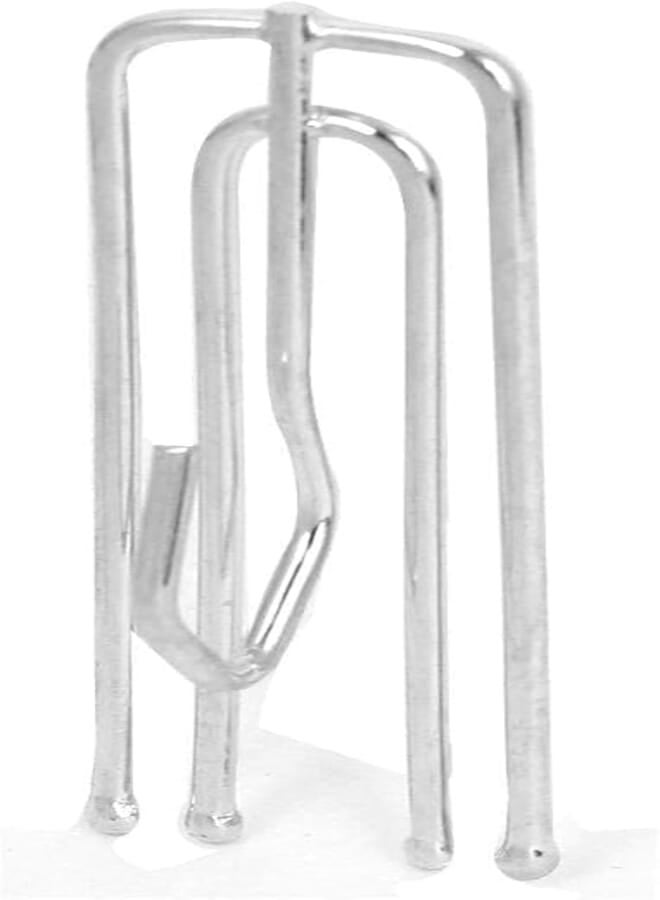 100 Pieces Metal Curtain Hooks, Silver, 4 Prongs, for Hanging Curtain