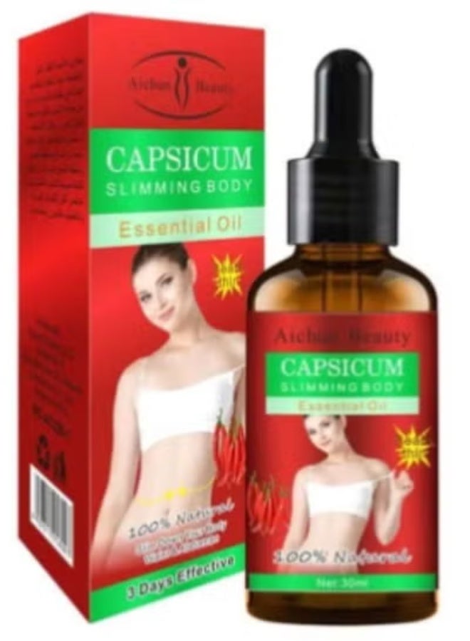 AICHUN 3 bottles of Capsicum essential oil for body slimming, transparent 30 milliliters - Image 2