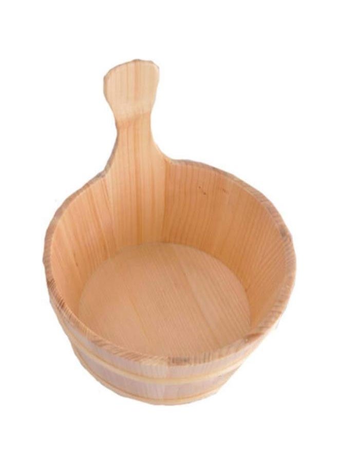 2pcs Sauna Wooden Bucket and Ladle Set Sauna Water Bucket Wood Ladle Kit Barrel Set Sauna Steam Water Accessories (Neutral Style)