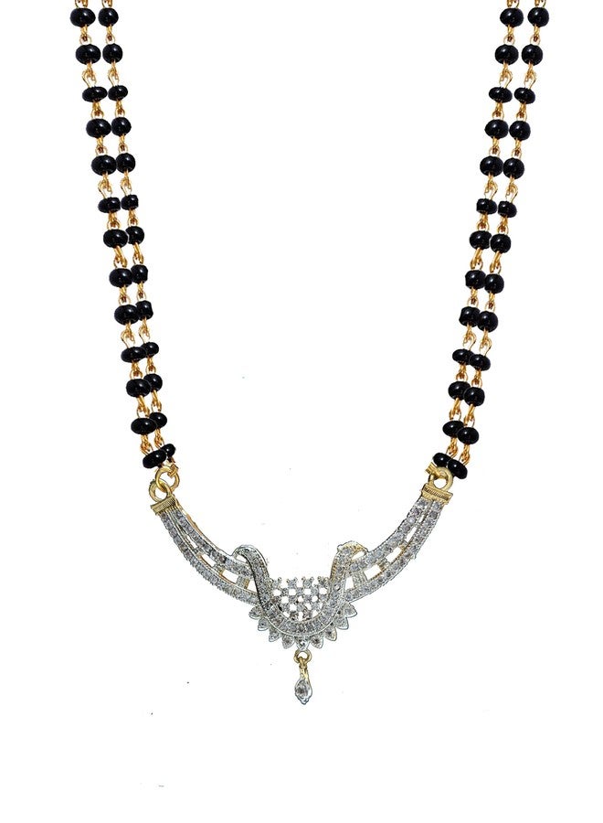 Embroco Gold Plated American Diamond Stylish Fashionable Mangalsutra For Girl & Women - Image 1