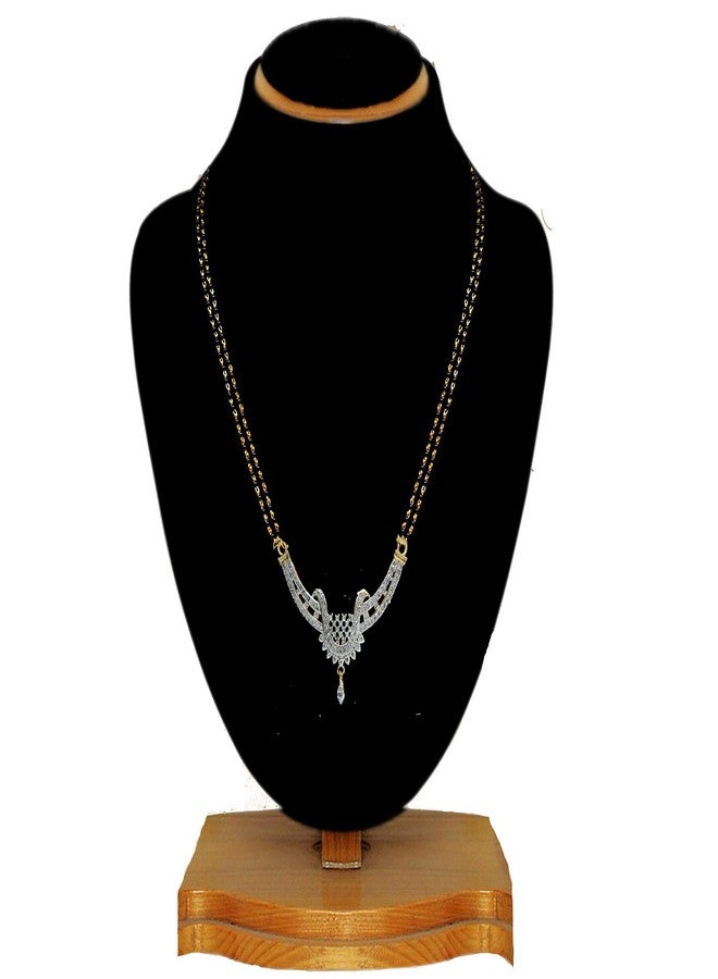 Embroco Gold Plated American Diamond Stylish Fashionable Mangalsutra For Girl & Women - Image 2