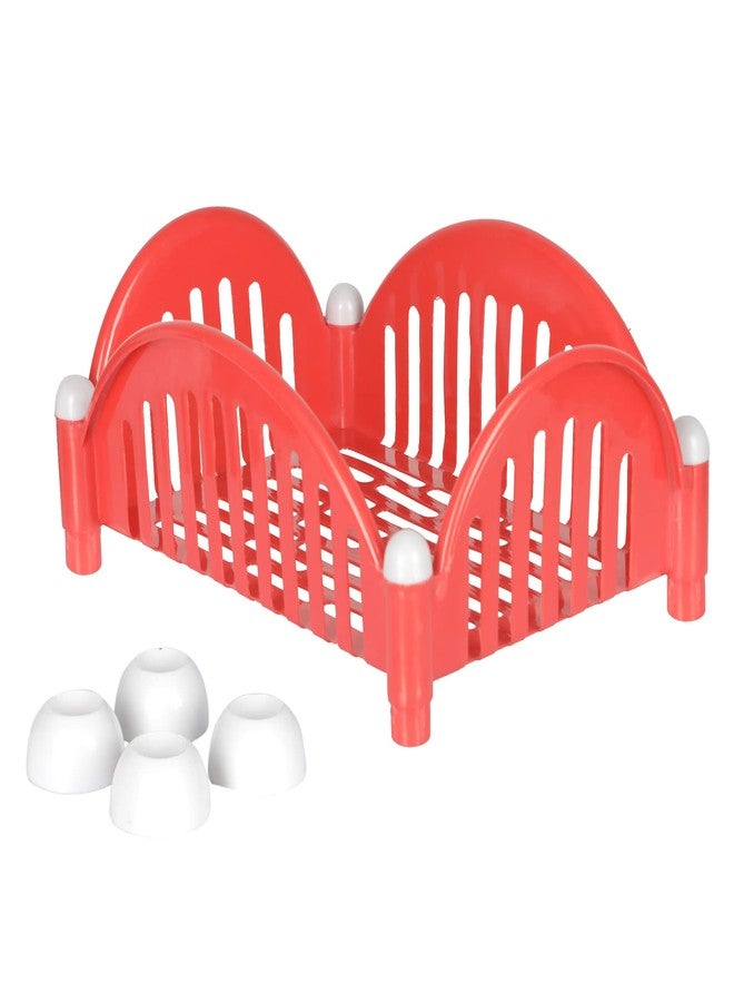 Cutting EDGE Premium Eco-Plastic Countertop,Shelf Rack Multipurpose Use Cosmetics Super Sturdy Organizer Storage for Kitchen, Office Use, Fruits, Vegetables, Sabji Tier Basket Tray (Set of 1,Red) - Image 5