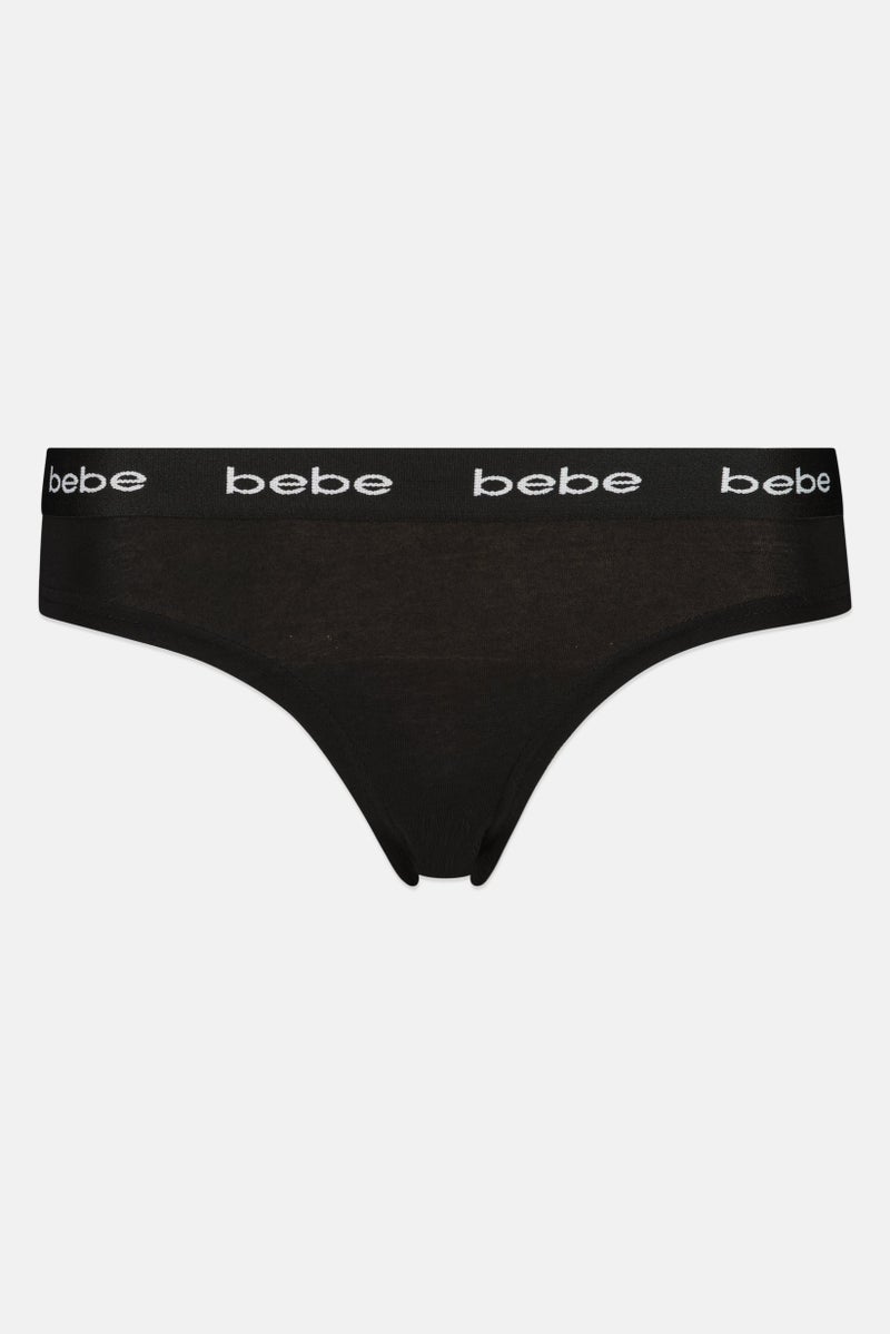 bebe Women 3 Pieces Brand Logo Cheeky Panties, Multicolor - Image 4