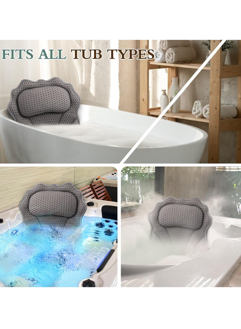 RUVINCE Bath Pillow RUVINCE Ergonomic Luxury Bathtub Pillow with Head,Neck, Shoulder and Back Support, 4D Bath Pillows for tub with 6 Powerful Suction Cups, Fits All Bathtub  - Image 4