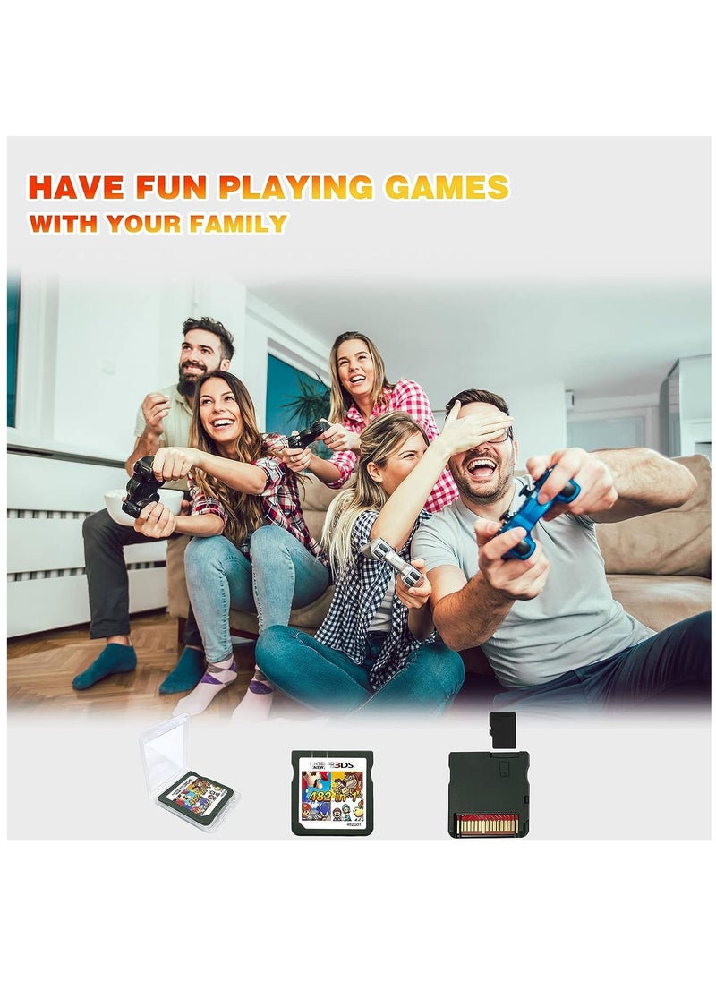 KASTWAVE - 482 in 1 Game Card, Super Combo Game Cartridge, Game Card Containing 482 Classic Nostalgic Games, Game Pack Card Super Combo, Suitable for Most DS / 2DS / 3DS Console of Game Consoles - Image 1