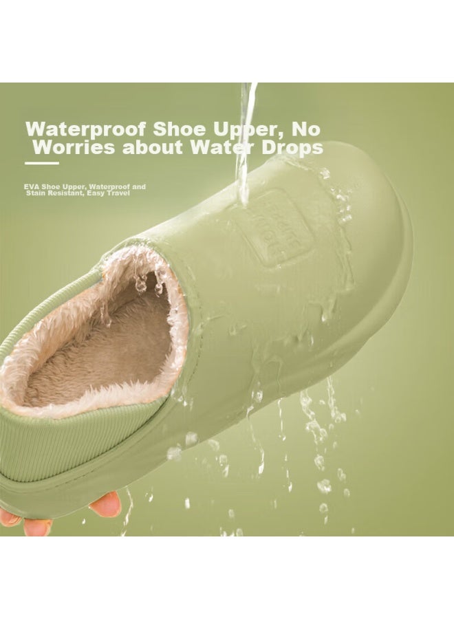 Tzldn Waterproof Cotton Shoes, Men's Autumn And Winter Warm Slippers, Home Full-coverage Cotton Shoes, Semi-wrapped Cotton Slippers For Me - Image 2