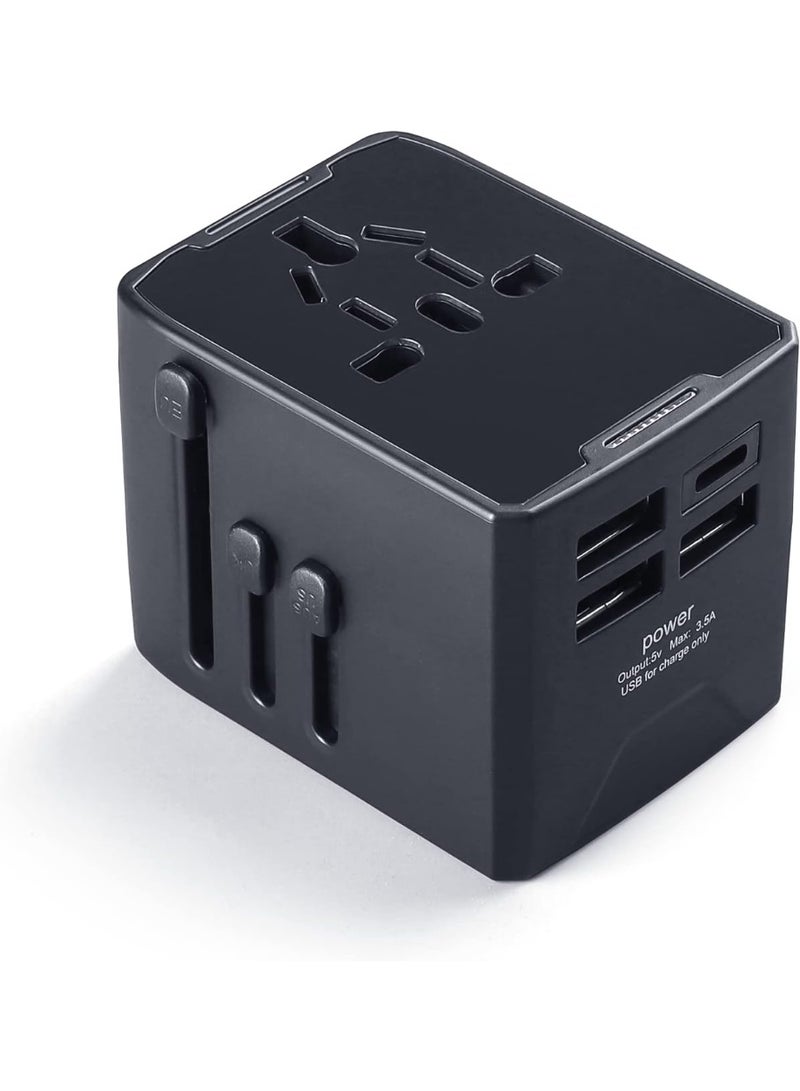 Baytion Universal Travel Adapter, All in One Power Adapter with 5.6A Smart Power, 3.0A USB Type-C, Worldwide for USA EU UK AU - Image 1