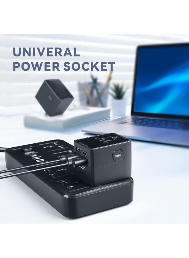 Baytion Universal Travel Adapter, All in One Power Adapter with 5.6A Smart Power, 3.0A USB Type-C, Worldwide for USA EU UK AU - Image 3