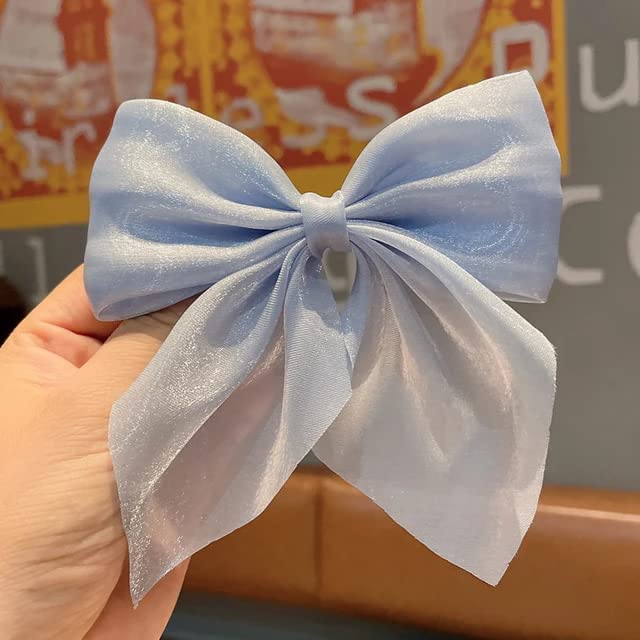 LIVECOOL Pcs3+1 Free Large Hair Rubber Bands Bow Hair Clips Barrettes Bow Long Ribbon Hairpin For Women Girls Hair Accessories Hairband(Big Bow Hollographic), Multicolor - Image 4