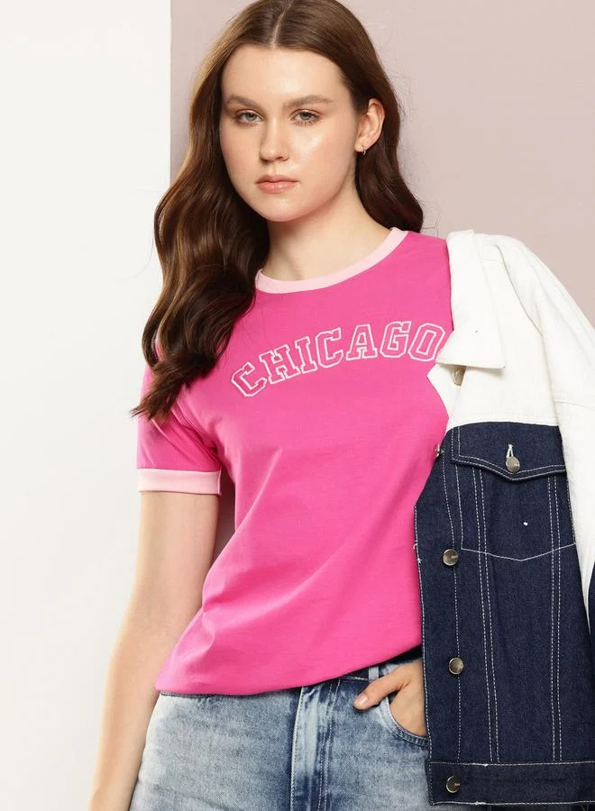 Dillinger Women Regular Fit Embroidery T-Shirt