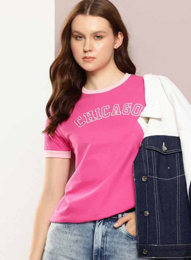 Dillinger Women Regular Fit Embroidery T-Shirt - Image 1