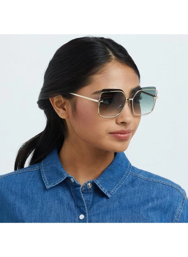 بلاك أوت Women's نظارة شمسية بإطار كامل أسود للقمر للنساء