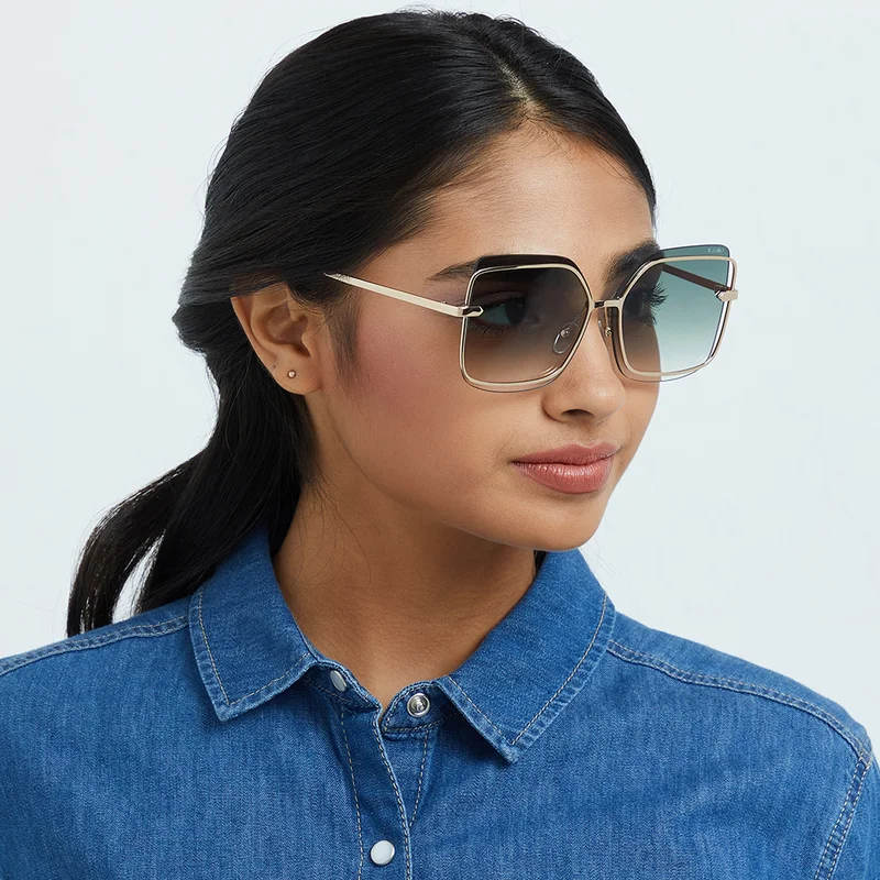 بلاك أوت Women's نظارة شمسية BlackOut MOONLIGHT مربعة بإطار كامل للنساء