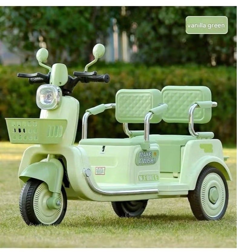 ريكسا دراجة نارية كهربائية للأطفال بمقعدين تعمل بالبطارية - دراجة كهربائية ممتعة وآمنة للأطفال - Image 1