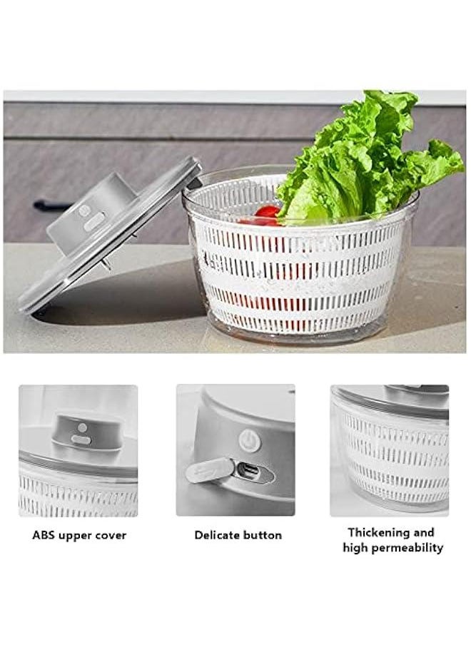 Generic Electric Salad Spinner,Automatic Salad Rotator,USB Chargeble Lettuce Spinner- Easy Water Drain System,Lettuce Cleaner and Dryer for Home Kitchen Washing & Drying Leafy Vegetables (White)  - Image 2