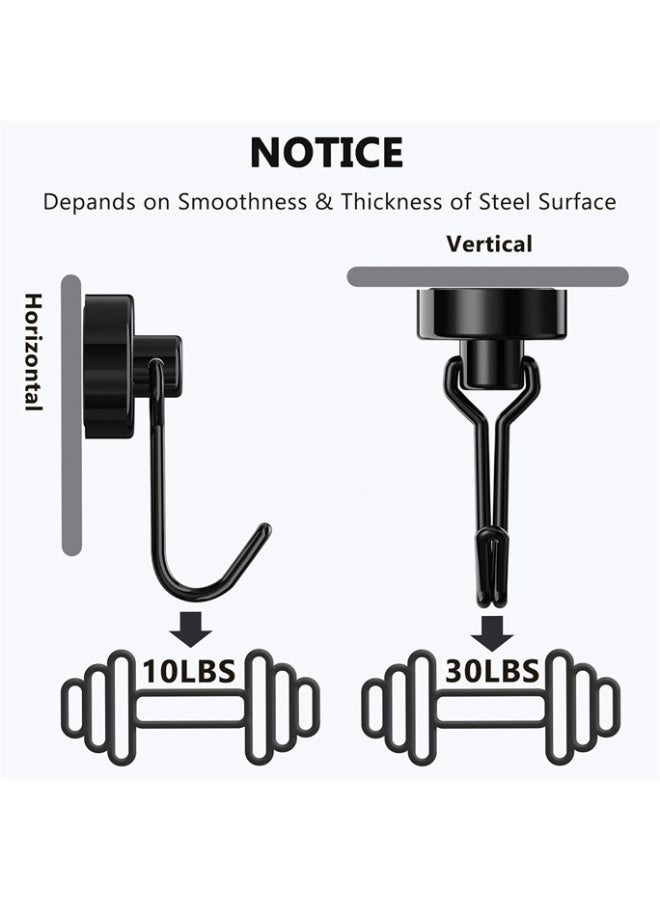 HOMESTAR 8 Pieces Magnetic Hooks, with Rust Proof for Indoor or Outdoor Hanging, Refrigerator, Grill, Kitchen, Key Holder, Labubu Toy, Black - Image 3